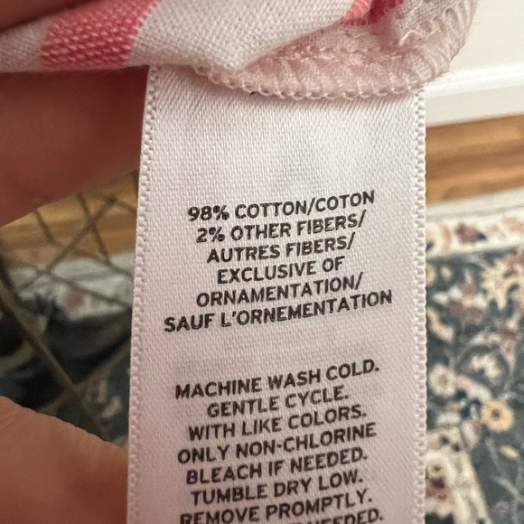 Caston chambray striped dress with shimmer stripes, pockets, pullover dress sm. - Picture 8 of 9